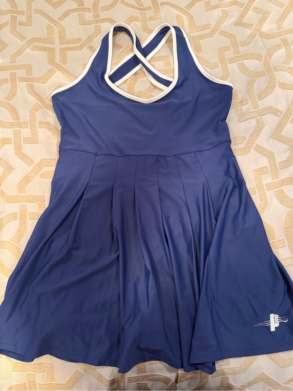 Prince Navy One-Piece Tennis Dress with White Trim